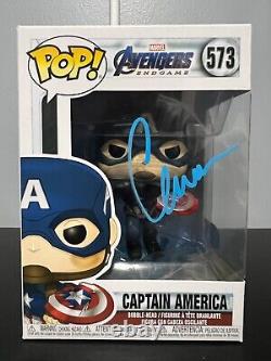 Funko POP! Captain America Mjolnir/Shield 573 Signed by Chris Evans + SWAU COA