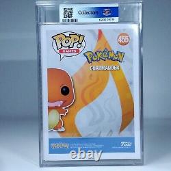 Funko Pop! Games Pokemon Charmander Flocked #455 PSA 8 Signed Jason Paige