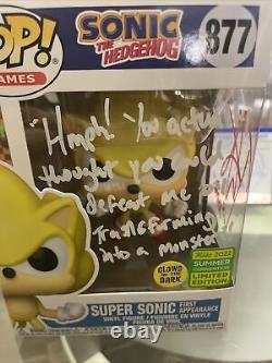 Funko Pop! Sonic the Hedgehog Super Sonic #877 signed Roger Craig Smith PSA