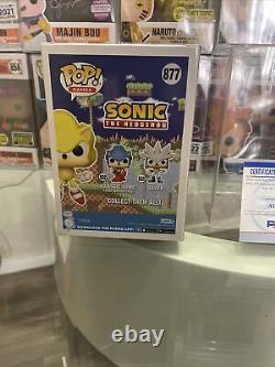 Funko Pop! Sonic the Hedgehog Super Sonic #877 signed Roger Craig Smith PSA