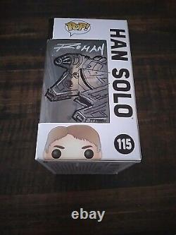 Han Solo Funko Pop 115 Signed And Sketched David Angelo Roman With Quote
