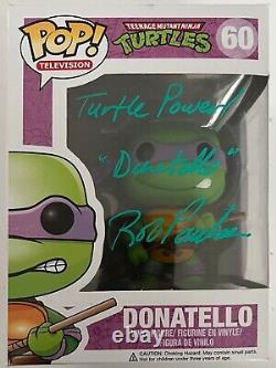 Rob Paulsen Hand Signed Funko Pop #60 Figure TMNT Donatello Autograph