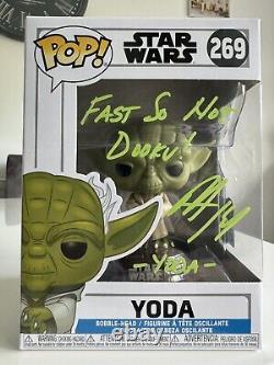 SIGNED! Funko Pop! Star Wars Yoda Signed By Peter Kelamis With Dual COA