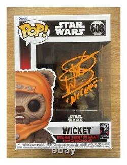 Star Wars Wicket Funko Pop! #608 Signed by Warwick Davis with COA